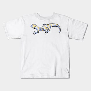 Spotted Salamander Blue Yellow Lizard Kids T-Shirt